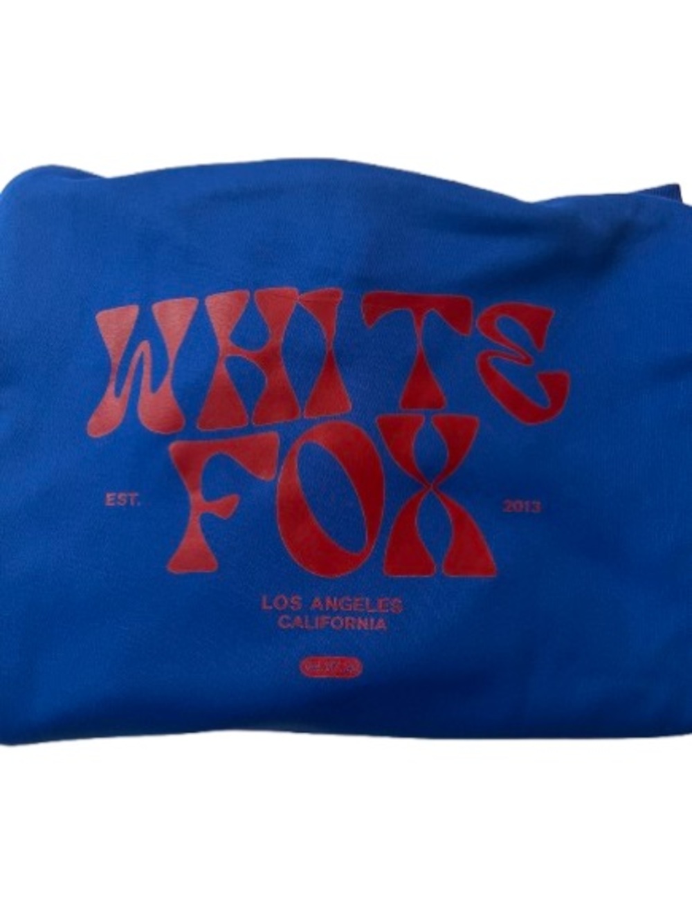 White Fox Boutique Blue Sweatshirt with Red Logo - Size Large